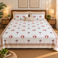 Double Bed King Size Pure Cotton Bedsheet 9*9 ft