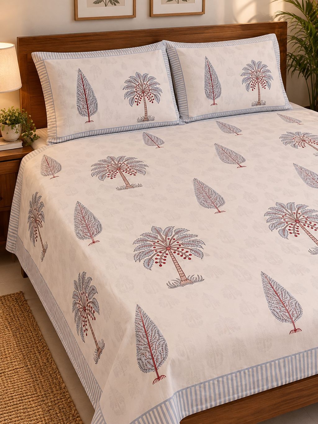 Double Bed King Size Pure Cotton Bedsheet 7*9 ft