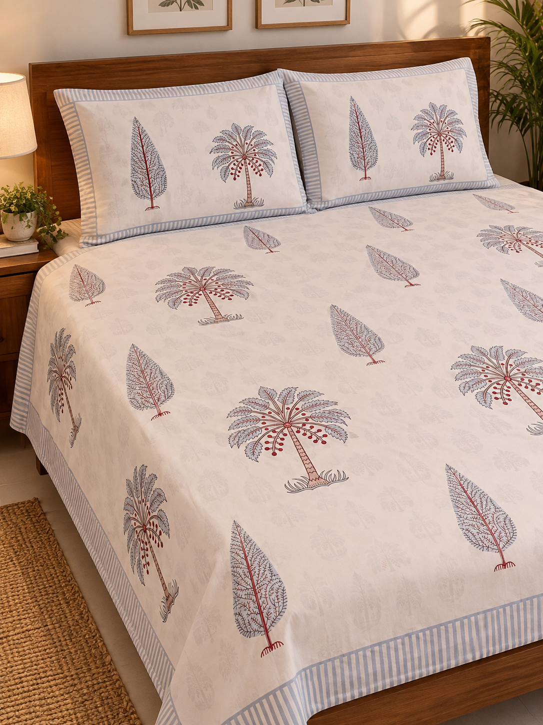 Double Bed King Size Pure Cotton Bedsheet 7*9 ft