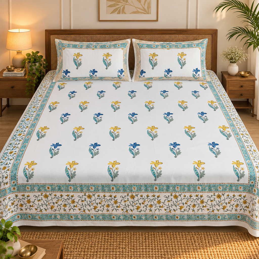 Double Bed King Size Bedsheet 9*9ft