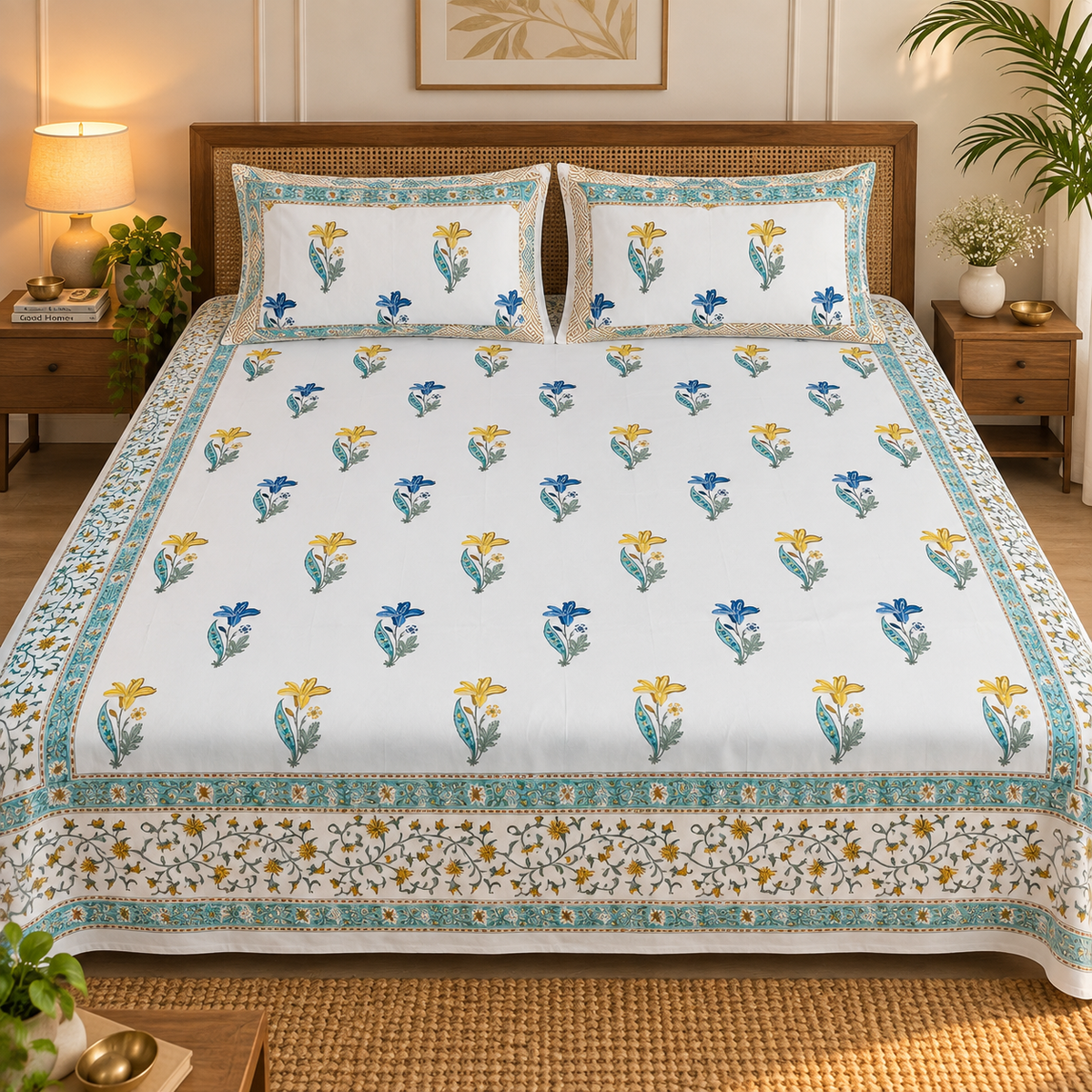 Double Bed King Size Bedsheet 9*9ft
