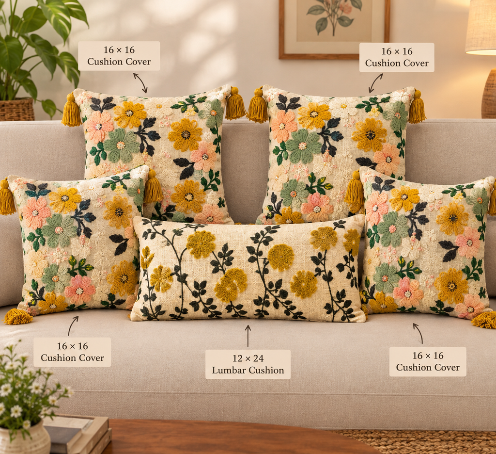 Tufted Cushion Cover Set of 5