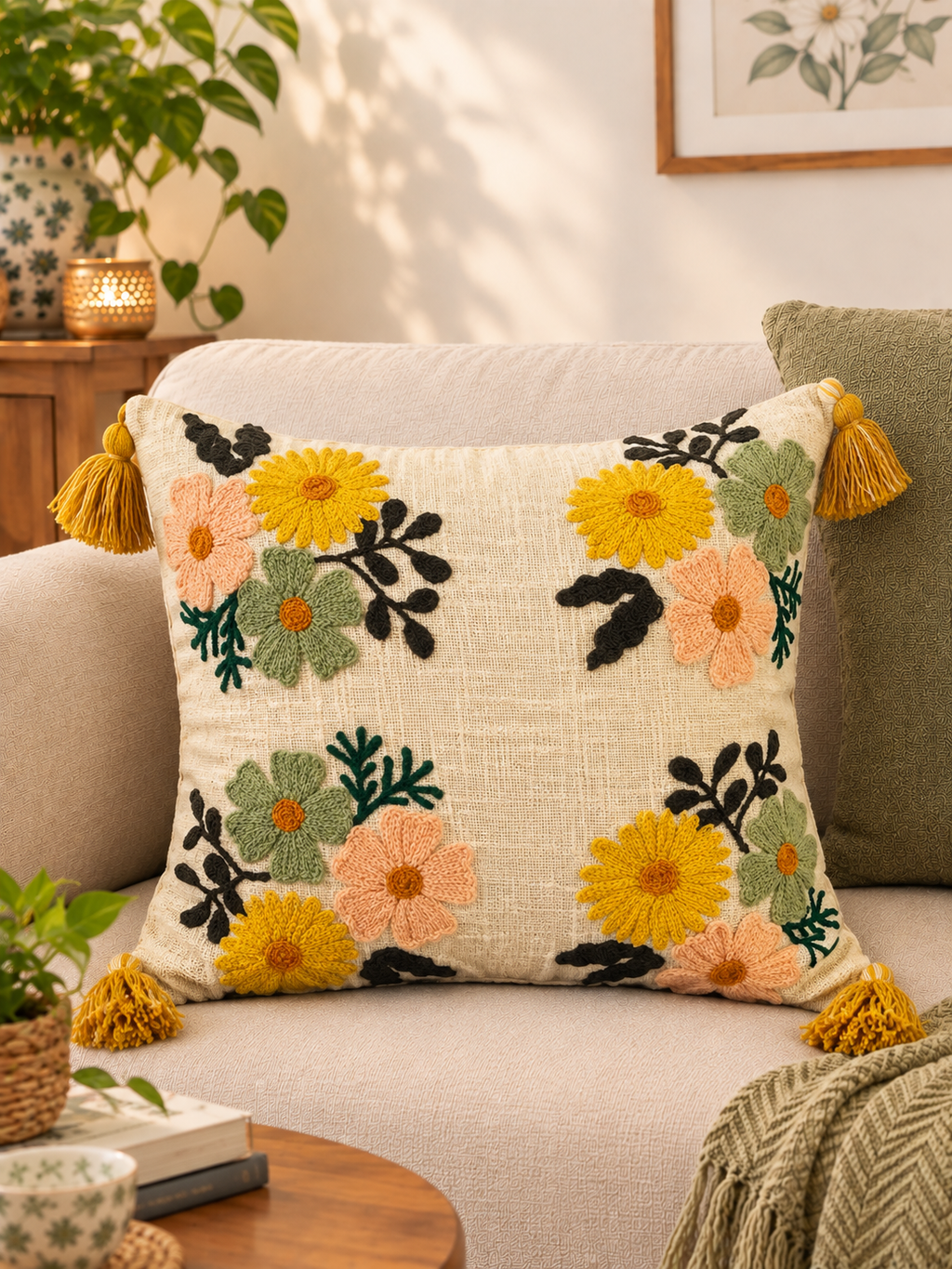 Tufted Cushion Cover Set of 5