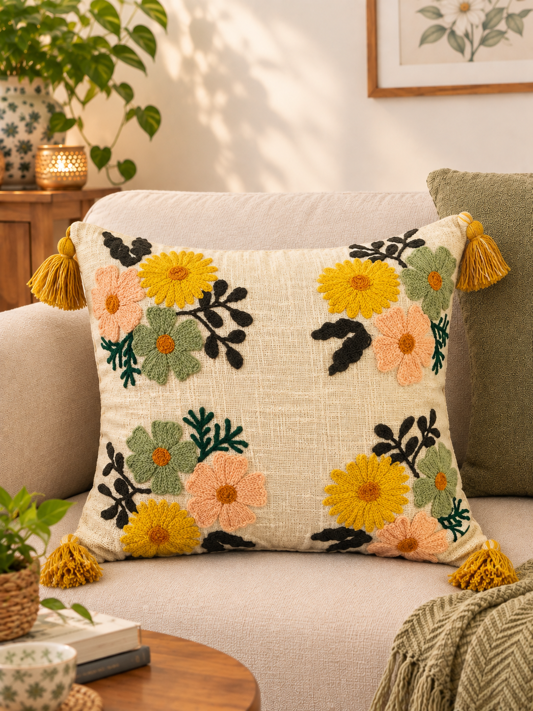 Tufted Cushion Cover Set of 5