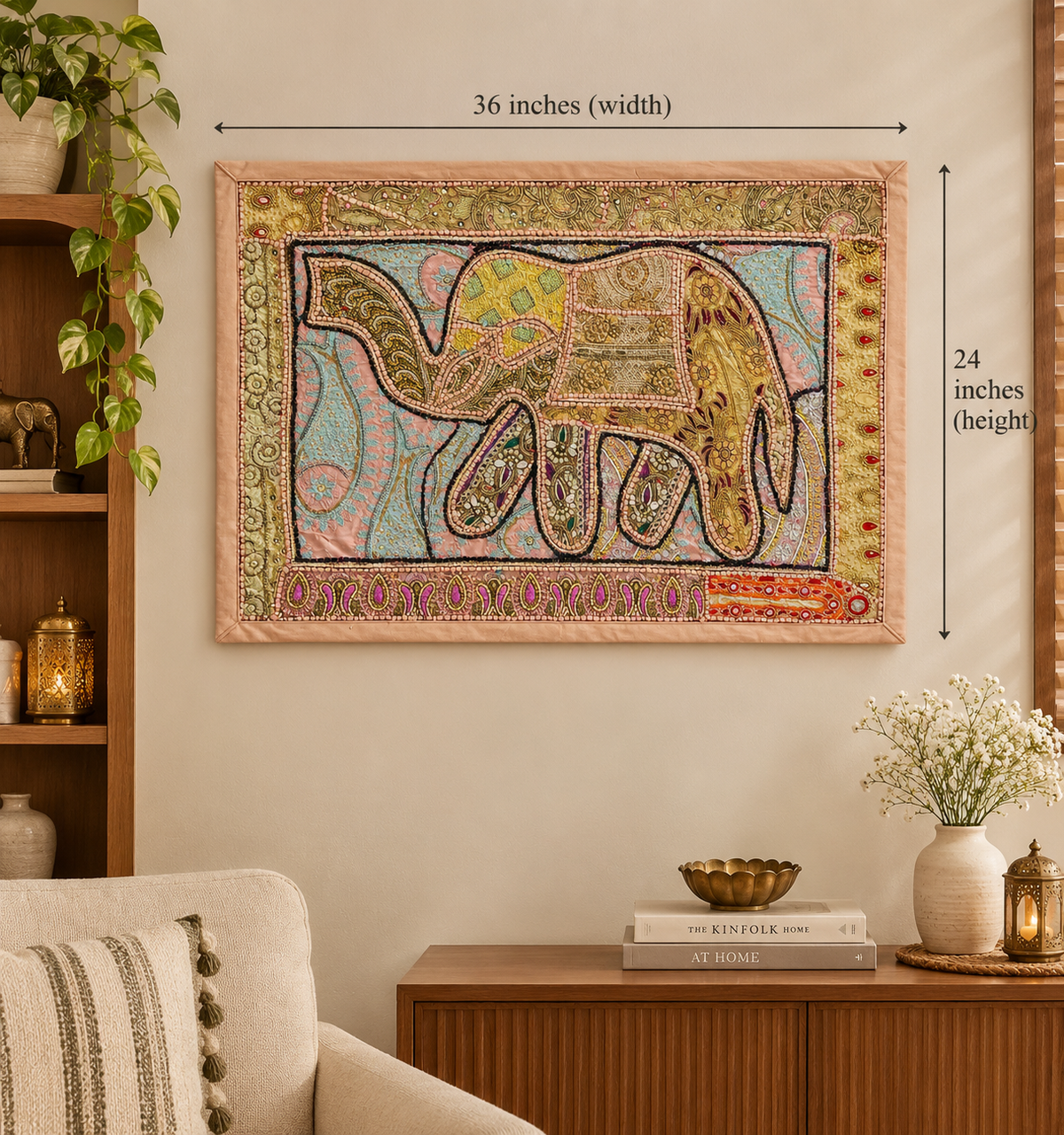 Ptachwork Elephant wall Hanging