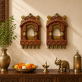 Wooden Jharokha Set Of 2 Brown