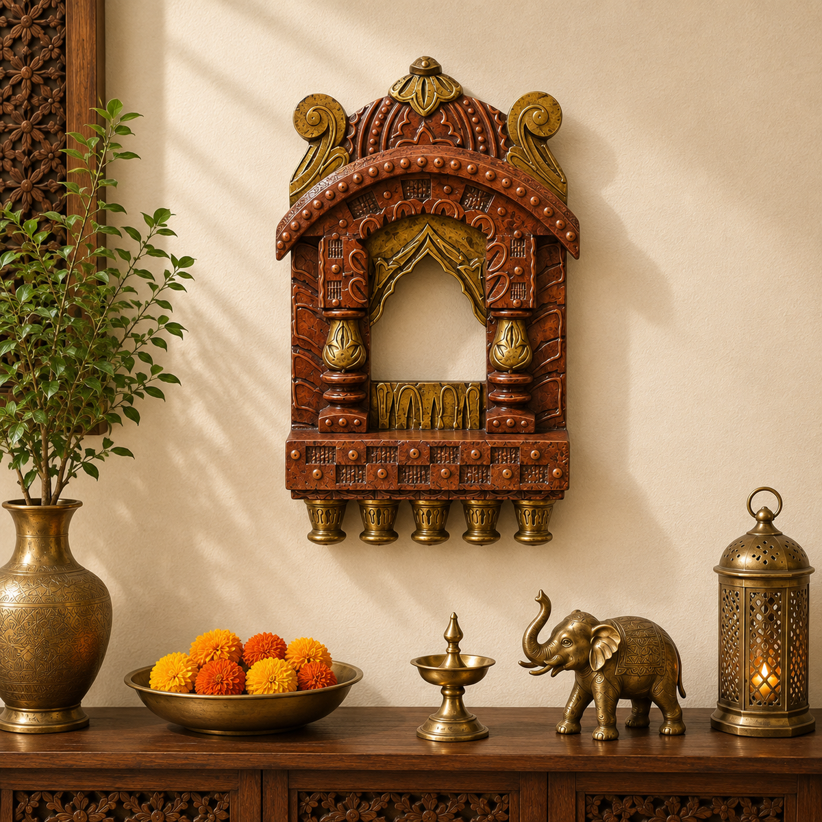 Wooden Jharokha 8 Inch