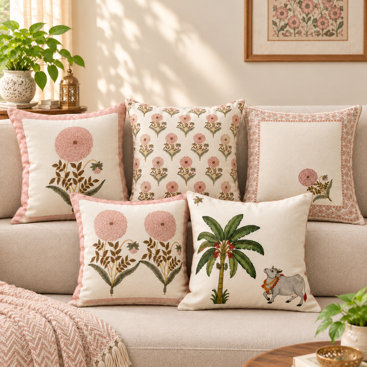 Cotton Cushion Cover set Of 5