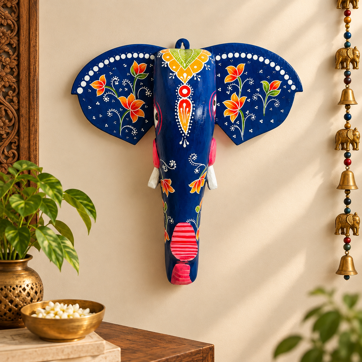 Elephant Head 12 Inch Blue
