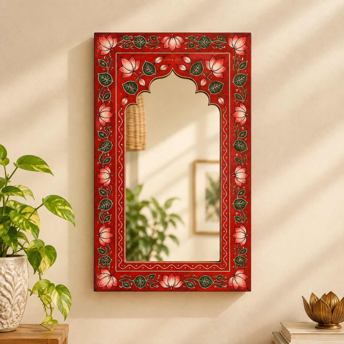 Wooden Handpainted Mirror Frame