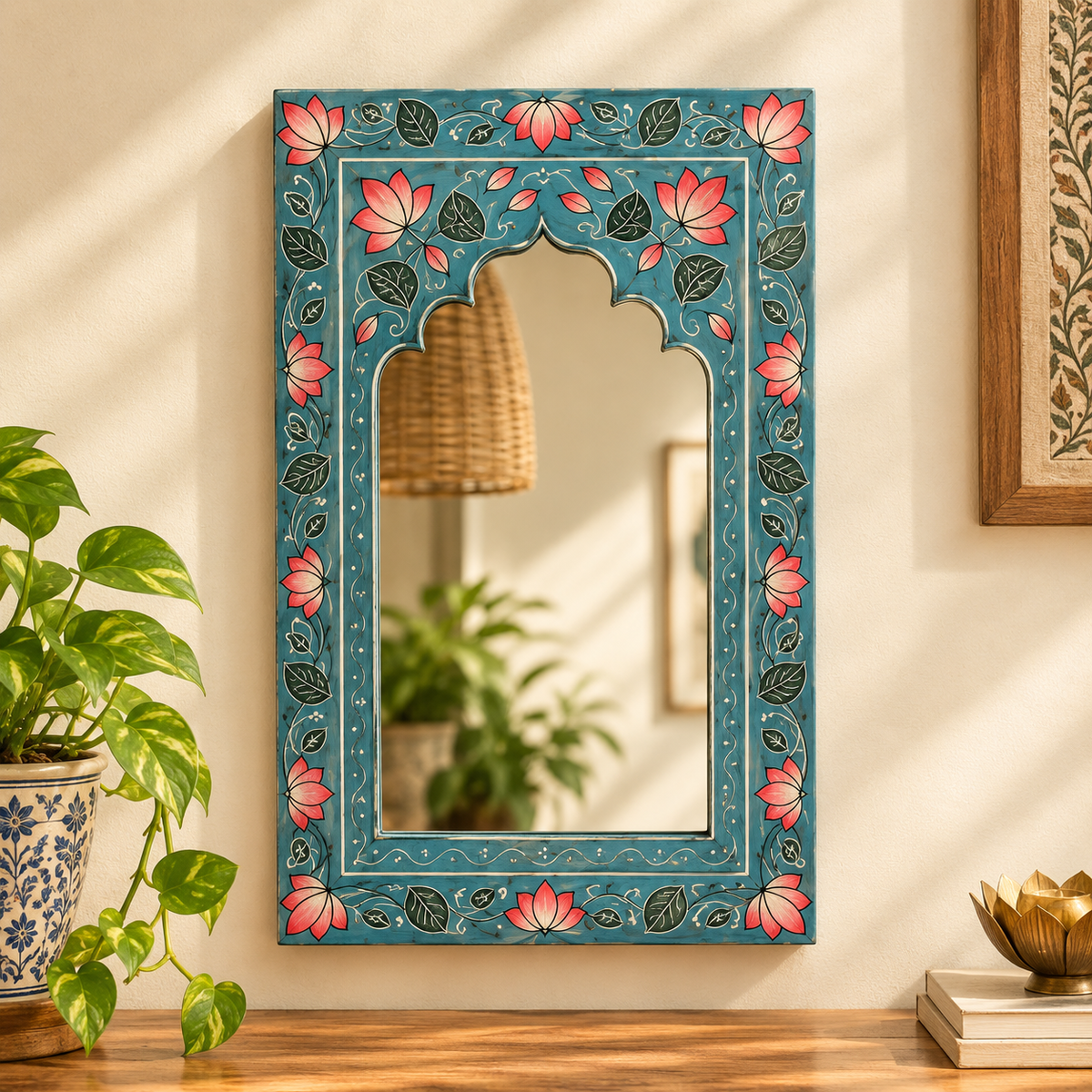 Wooden Handpainted Mirror Frame