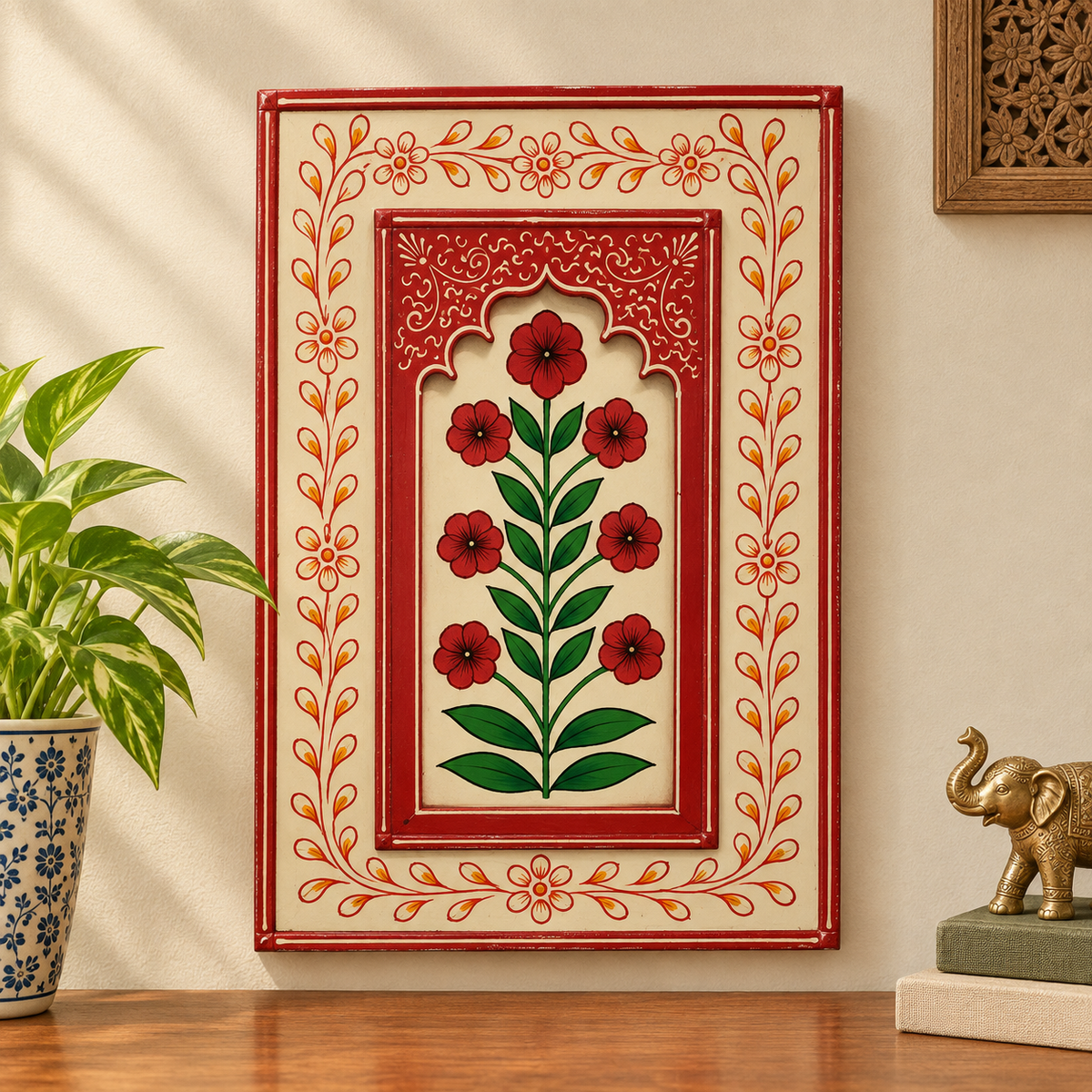 Wooden Floral Handpainted Frame