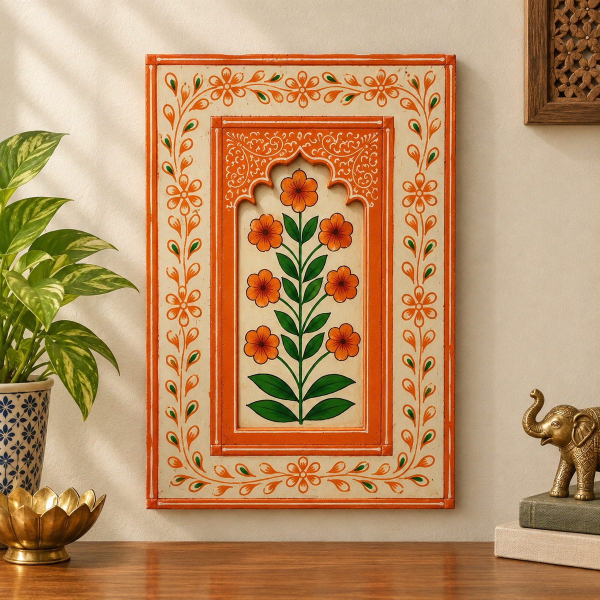 Wooden Floral Handpainted Frames Set of 6