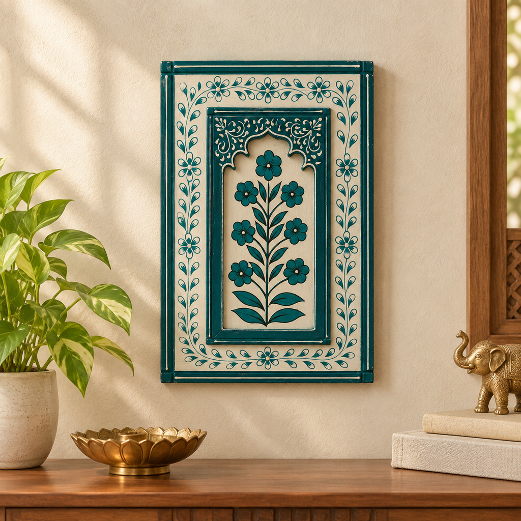 Wooden Floral Handpainted Frames Set of 6