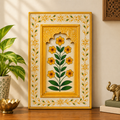 Wooden Floral Handpainted Frame - Yellow
