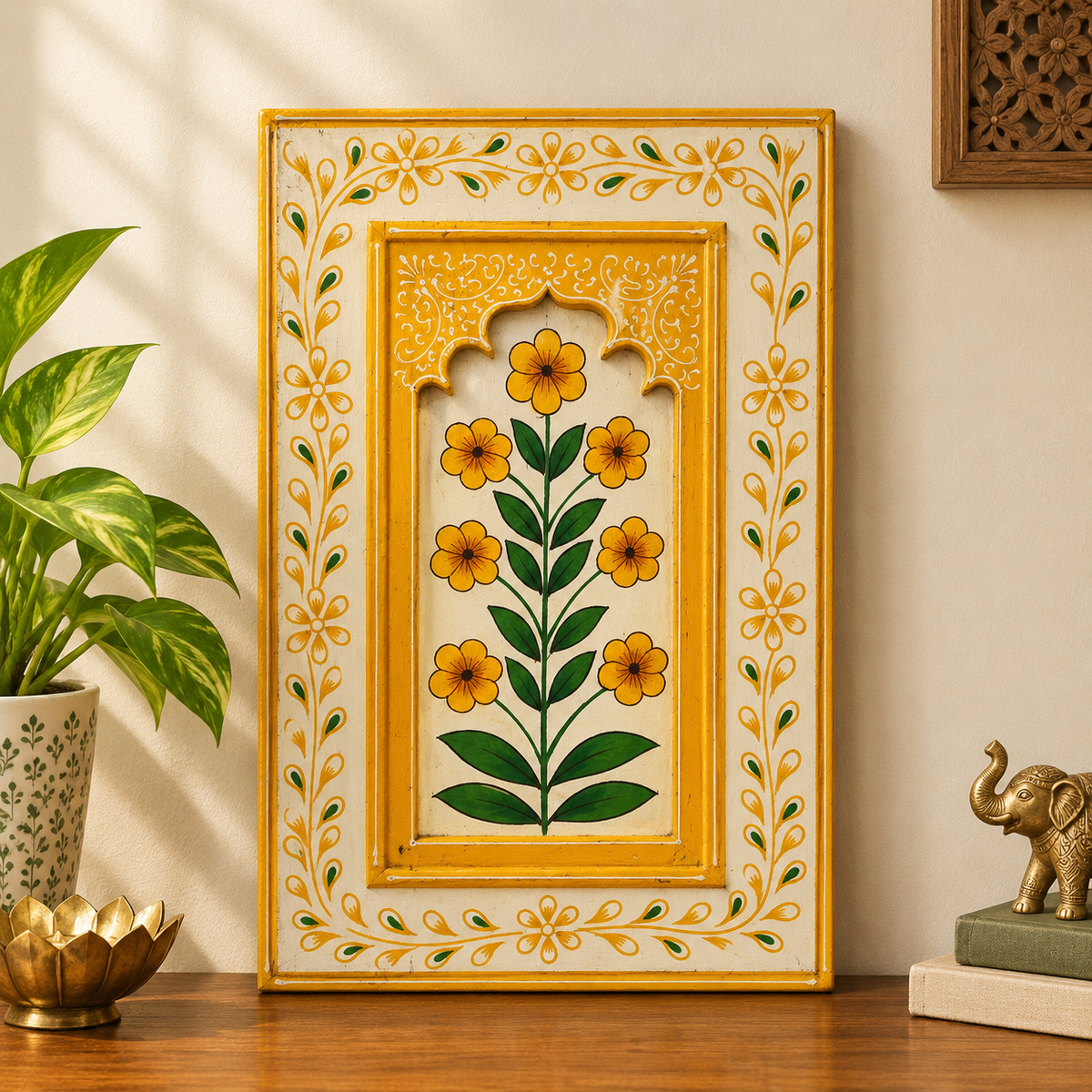 Wooden Floral Handpainted Frames Set of 6