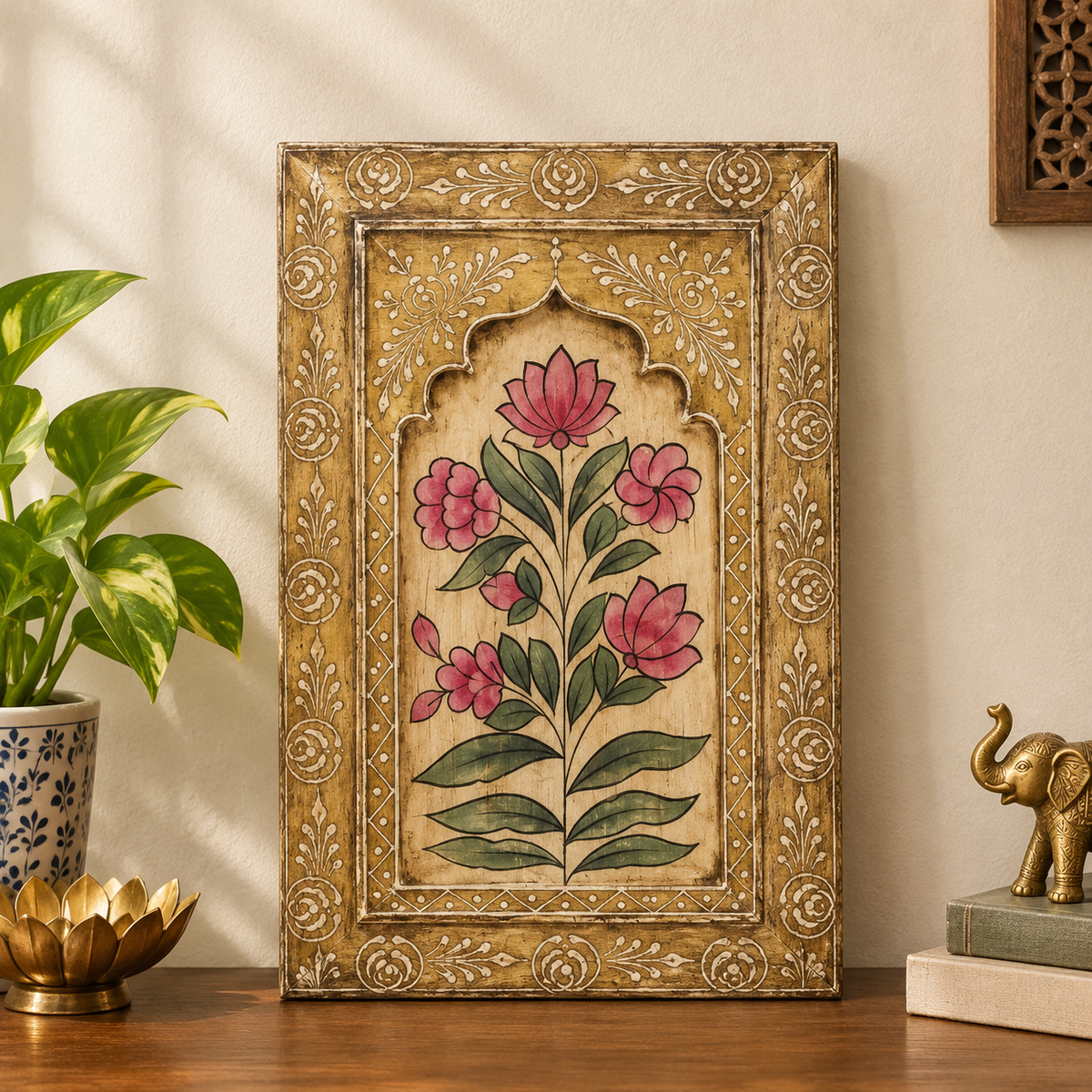Wooden Handpainted Frame Antique