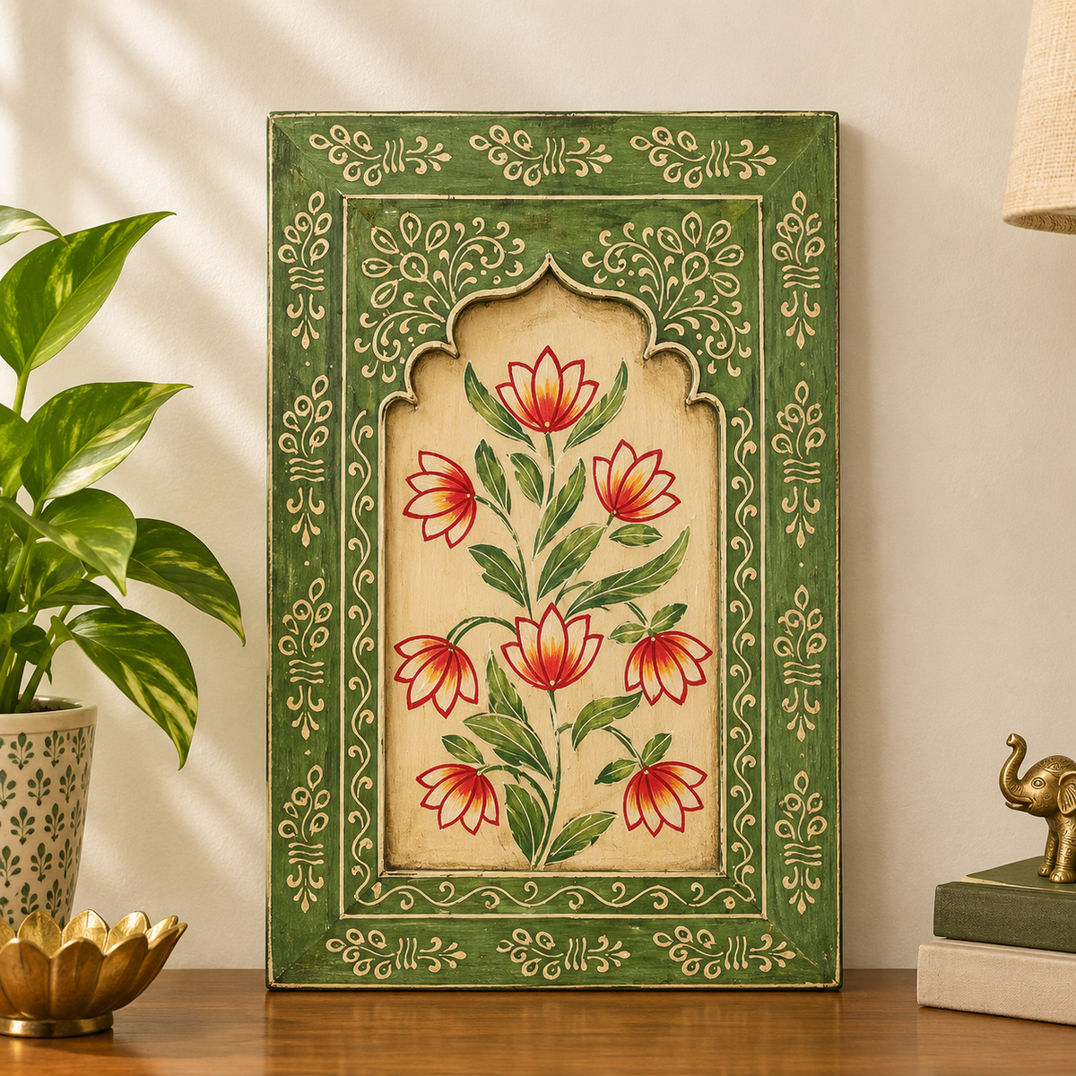Wooden Handpainted Frame Antique