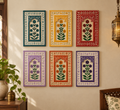 Wooden Floral Handpainted Frames Set of 6
