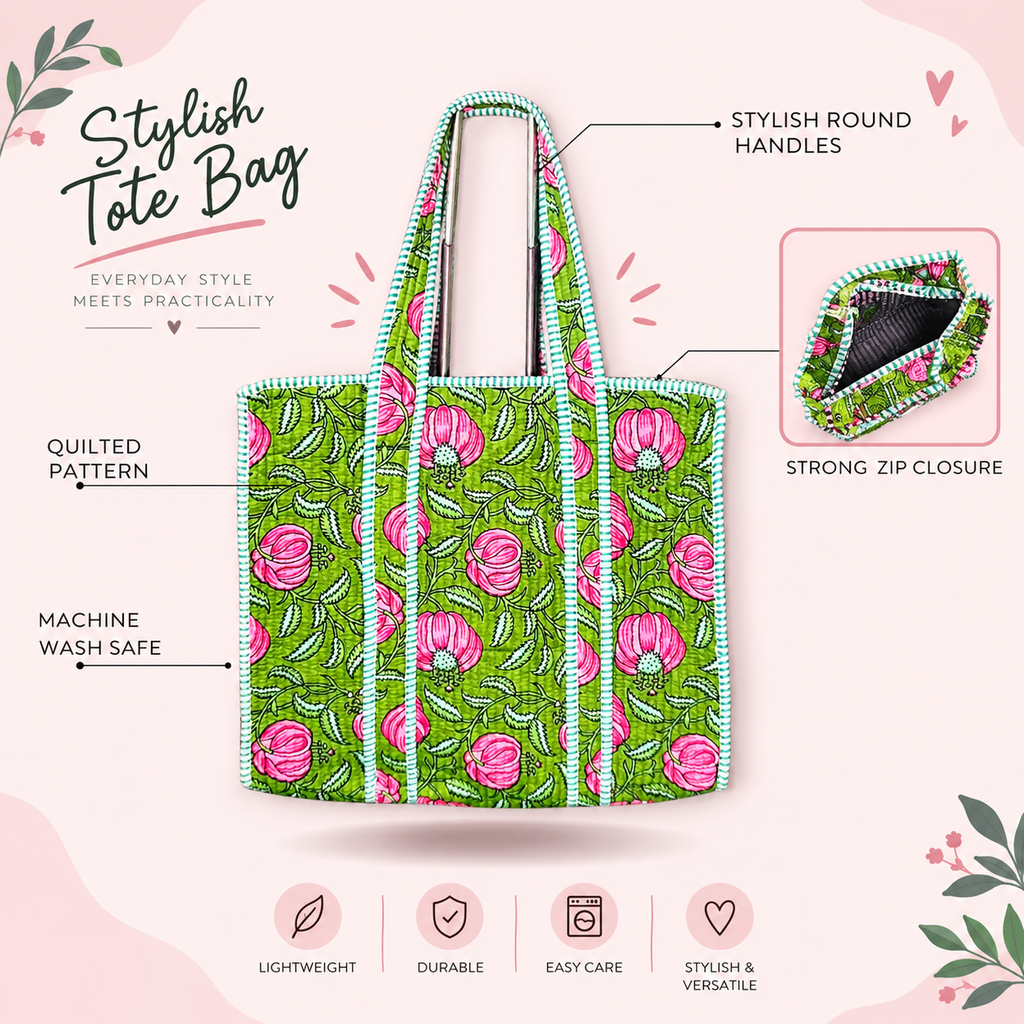 Tote Bag With Zip