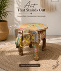 Elephant Table Embossed Pianted 12'Inch